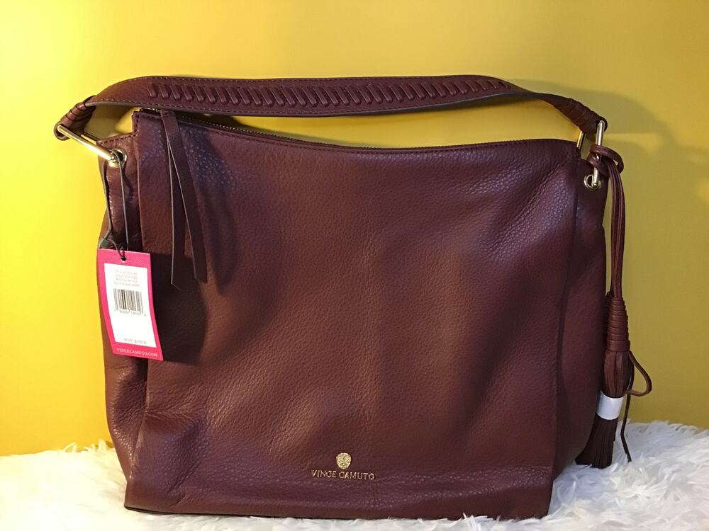 Vince Camuto Cecil Black Cherry Matysh Hobo Handbag NWT
